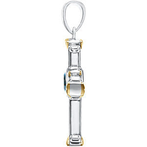 Sterling Silver & 14k Yellow Gold Two-Tone Cross Pendant