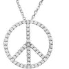 1/3 CTTW Diamond Peace Sign 16-inch Necklace in 14k White Gold