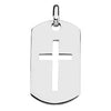 Dog Tag Cross Pendant in Sterling Silver