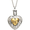 Pet Heart Ash Holder Pendant/Packaging in Yellow Gold plated Sterling Silver