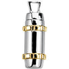 Cylinder Ash Holder Pendant in 14K White and Yellow Gold