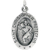 Sterling Silver 17X11mm Oval St. Christopher Medal