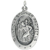 Sterling Silver 21X13mm Oval St. Christopher Medal