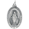 28.50x17.50 mm Miraculous Medal Without Chain in Sterling Silver
