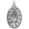 Sterling Silver 28.5x17.5mm Oval Miraculous Medal Only