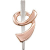 Ribbon of Courage Pendant in 14K Rose and White Gold