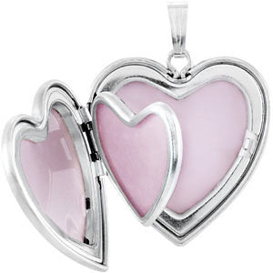 Sterling Silver Enameled Flowers "Mom" Heart Locket