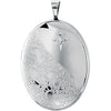 Oval Footprints Locket With Diamond in Sterling Silver