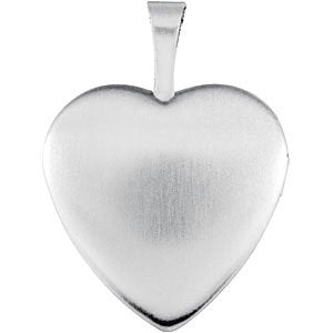 Sterling Silver 16.5x15.8mm Heart Baptismal Locket