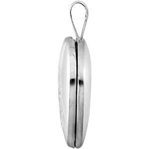 Sterling Silver 16.5x15.8mm Heart Baptismal Locket