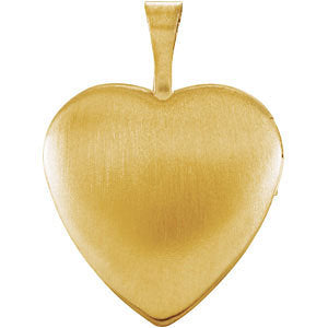 Gold-Plated Sterling Silver 16.5x15.8mm Heart Baptismal Locket