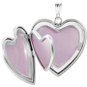 Sterling Silver Heart Locket with Cross