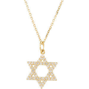 1/5 CTW Diamond Star of David Necklace in 14K Yellow Gold