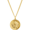 24K Gold Plated 28.19X25.13mm St. Christopher Medal 24-Inch Necklace