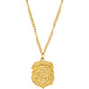 24K Gold Plated 28.6X20.87mm St. Michael Medal 24-Inch Necklace