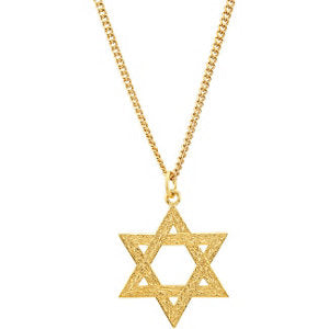 24K Yellow Gold-Plated Sterling Silver 32.77x25.9mm Star of David Pendant