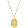 24K Gold Plated 28.82X17.82mm Miraculous Medal 24-Inch Necklace