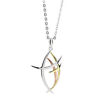 Yellow/Rose Gold Plated Sterling Silver Walk Worth Necklace
