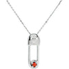 Safe in My Love' January Birthstone Pendant and Chain in Sterling Silver