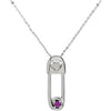 Safe in My Love' February Birthstone Pendant and Chain in Sterling Silver