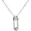Safe in My Love' March Birthstone Pendant and Chain in Sterling Silver