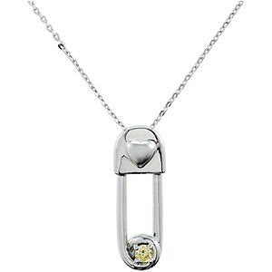 Sterling Silver Safe in My Love Birthstone Necklace