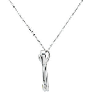 Sterling Silver Safe in My Love Birthstone Necklace