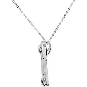Sterling Silver Safe in My Love Birthstone Necklace
