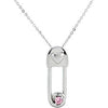 Safe in My Love' October Birthstone Pendant and Chain in Sterling Silver