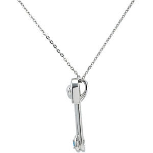 Sterling Silver Safe in My Love Birthstone Necklace