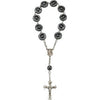 Sterling Silver Madonna Meditation Rosary with Hematite Beads (07.00 Inches)