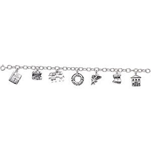Family Promises Bracelet with Card and Box in Sterling Silver ( 7.50-Inch )