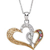 14k Yellow Gold Plated Protected By Love Pendant with Chain, Card and Box