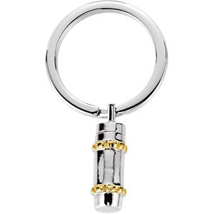 Sterling Silver Cylinder Ash Holder Key Chain