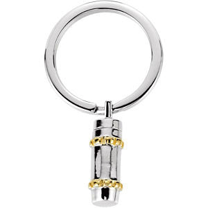 Cylinder Ash Holder Key Chain with Packaging in Sterling Silver