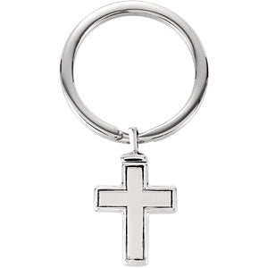 Sterling Silver Cross Ash Holder Key Chain