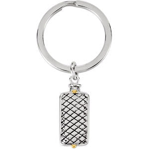 Sterling Silver Woven Rectangle Ash Holder Key Chain