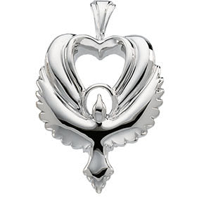 10k Yellow Gold Dove Heart Pendant