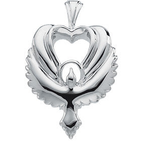 10k Yellow Gold Dove Heart Pendant