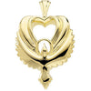 14k White Gold Dove Heart Pendant