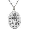 Sterling Silver 28.5x17.75mm Oval Miraculous Medal 24" Necklace