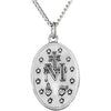 Sterling Silver 29x20mm Oval Miraculous Medal 24" Necklace