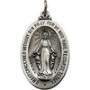 30 mm X 20 mm Miraculous Medal Without Chain in Sterling Silver