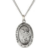 Sterling Silver 19X14mm Oval St. Christopher 18-Inch Necklace
