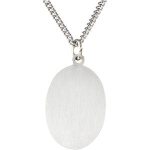 Sterling Silver 19x14mm Oval St. Christopher 24" Necklace