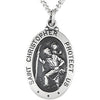 Sterling Silver 25X18mm Oval St. Christopher Medal