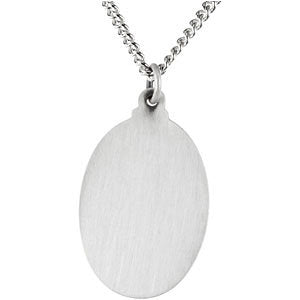 Sterling Silver 25x18mm Oval St. Christopher 24" Necklace