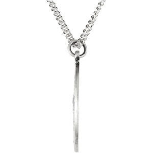 Sterling Silver 25x18mm Oval St. Christopher 24" Necklace