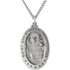 Sterling Silver 29X20mm Oval St. Christopher 18-Inch Necklace