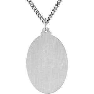 Sterling Silver 29x20mm Oval St. Christopher 18" Necklace